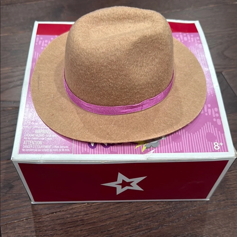 American Girl Kira Hat and backpack– Pink and Tan